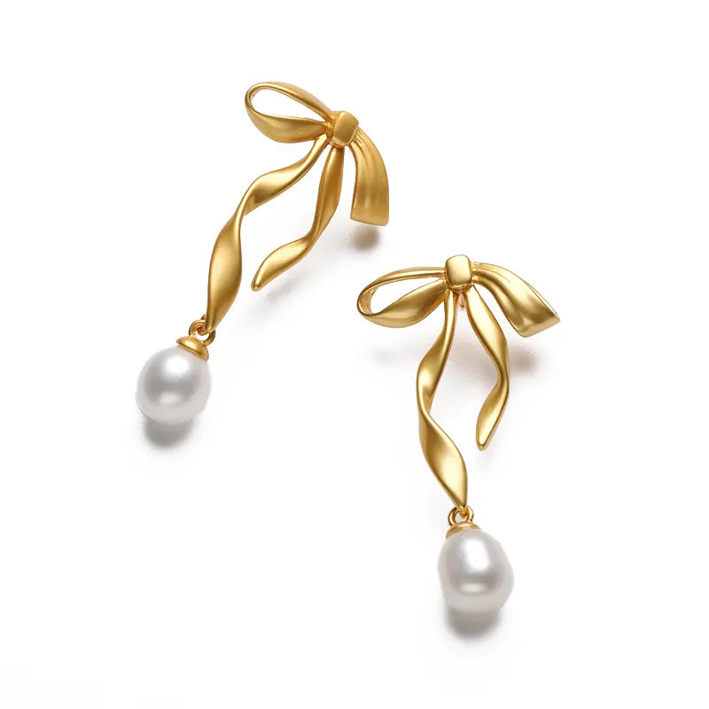 Elegant Bowknot Natural Pearl Jewelry