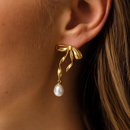 Elegant Bowknot Natural Pearl Jewelry