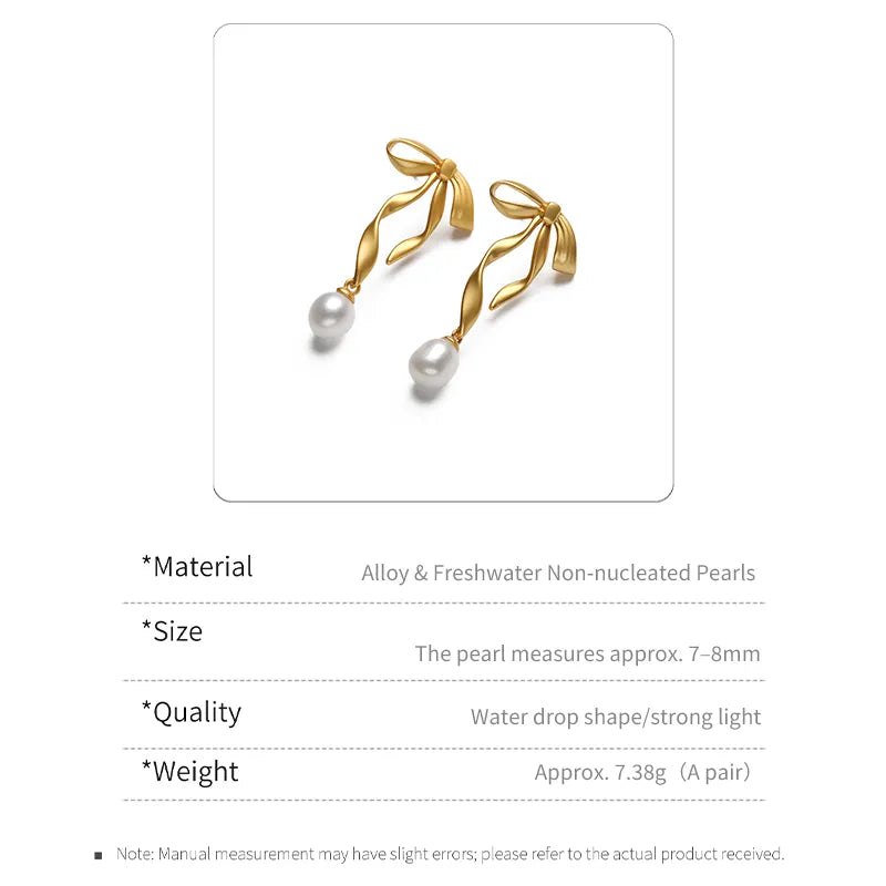 Elegant Bowknot Natural Pearl Jewelry