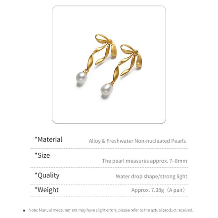 Elegant Bowknot Natural Pearl Jewelry