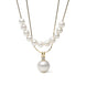 Elegant Floating Pearl Necklace and Pendant Layered Set