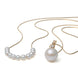 Elegant Floating Pearl Necklace and Pendant Layered Set