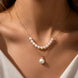 Elegant Floating Pearl Necklace and Pendant Layered Set