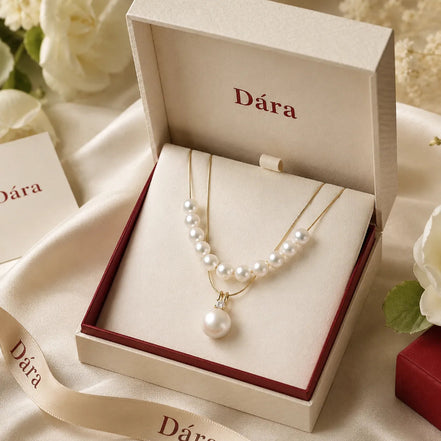Elegant Floating Pearl Necklace and Pendant Layered Set