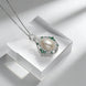 Emerald Halo Pearl Pendant Necklace