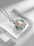 Emerald Halo Pearl Pendant Necklace