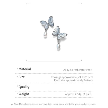 Fairy Wing Pearl Butterfly Earrings