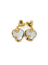 Gold Heart Baroque Pearl Drop Earrings