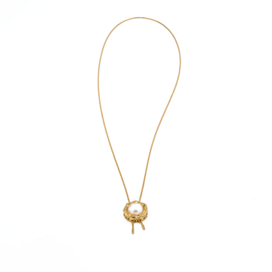 Vintage Golden Tassel Pearl Necklace