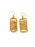 Abstract Gold Wire Pearl Art Earrings