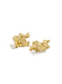 Gold Butterfly Cluster Pearl Earrings