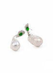Statement Emerald Baroque Pearl Earrings