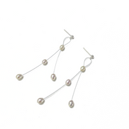 Lyra Floating Natural Pearl Drop Earrings