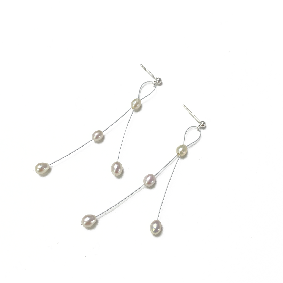Lyra Floating Natural Pearl Drop Earrings