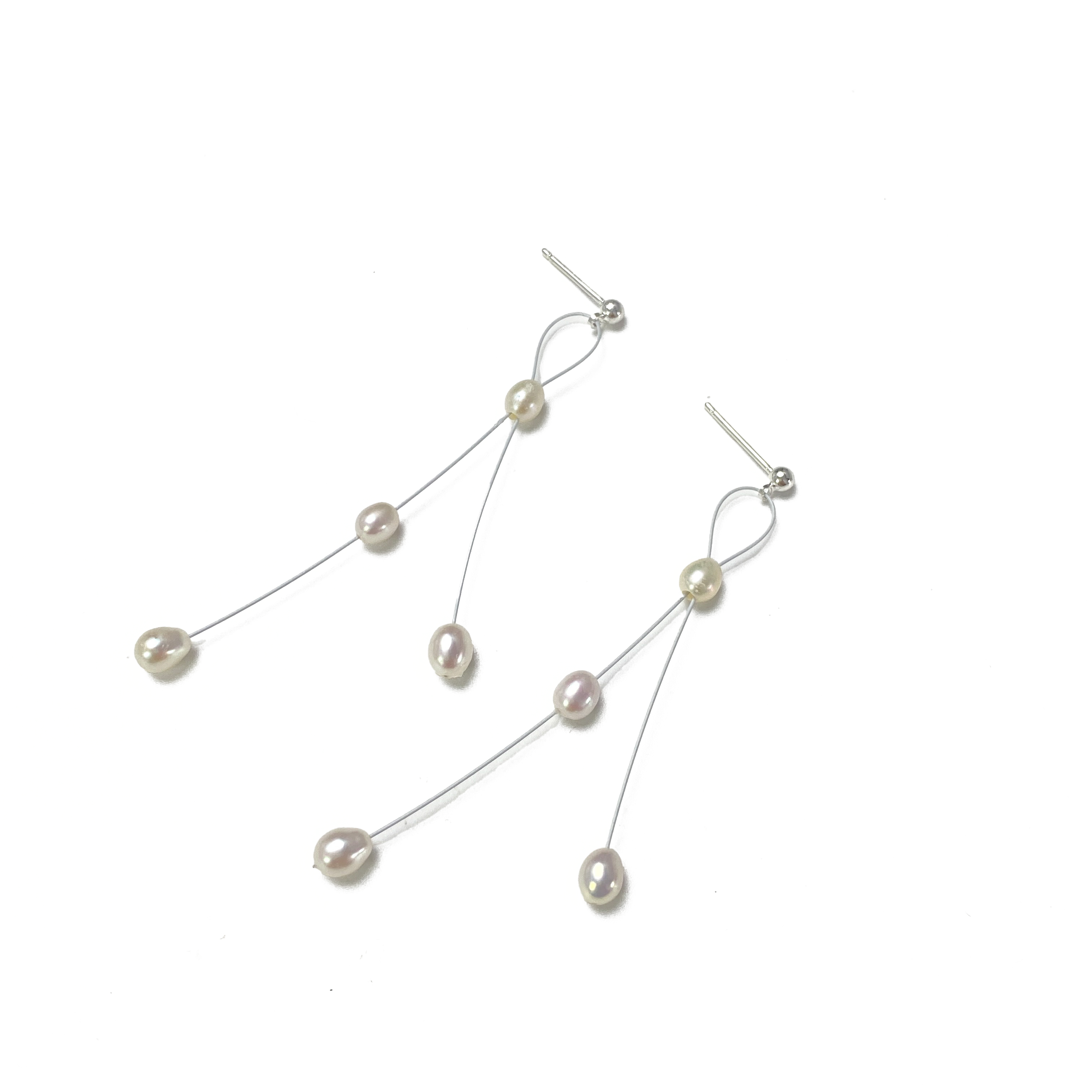 Lyra Floating Natural Pearl Drop Earrings