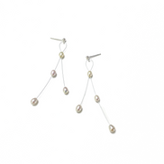 Lyra Floating Natural Pearl Drop Earrings