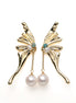 Aurelia Butterfly Wing Pearl Drop Earrings