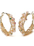 Boho Wire-Wrapped Pearl Hoop Earrings