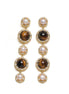 Vintage Tiger's Eye & Pearl Drop Earrings