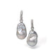 Iridescent Giant Baroque Natural Pearl Earrings