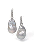 Iridescent Giant Baroque Natural Pearl Earrings