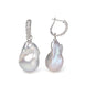 Iridescent Giant Baroque Natural Pearl Earrings