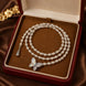 Iris Butterfly Natural Pearl Lariat Necklace