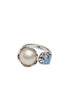 Natural Mabe Pearl & Aquamarine Ring
