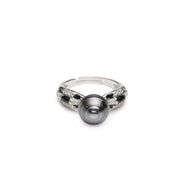 Vintage Deco Natural Black Pearl Ring