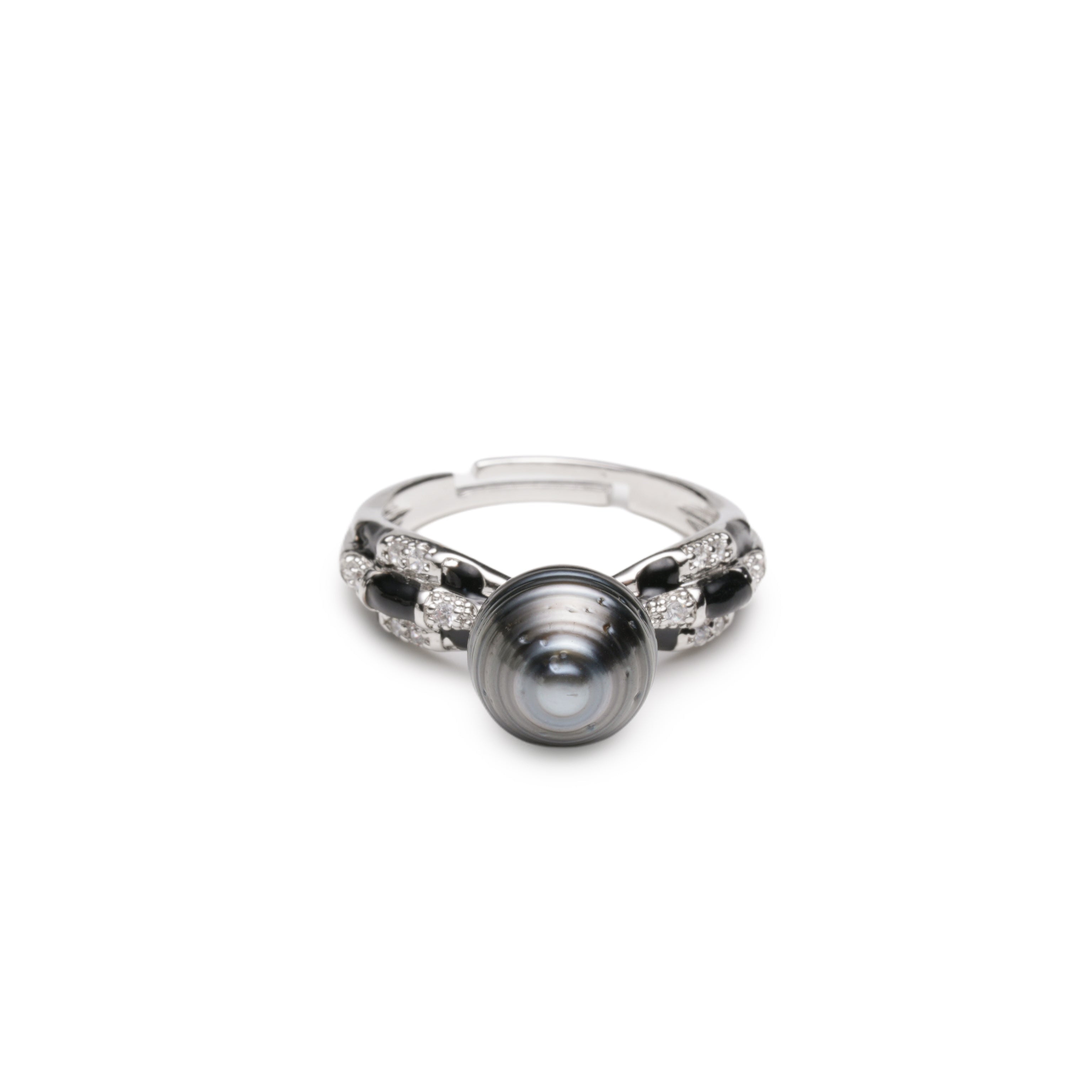Vintage Deco Natural Black Pearl Ring