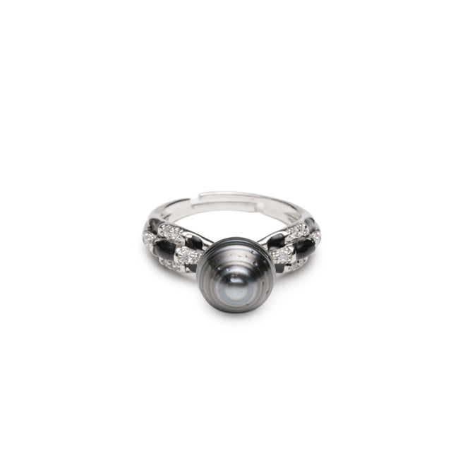 Vintage Deco Natural Black Pearl Ring