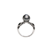 Vintage Deco Natural Black Pearl Ring