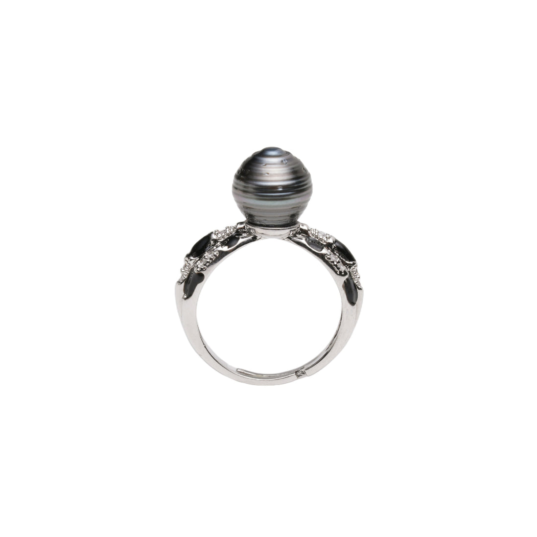 Vintage Deco Natural Black Pearl Ring