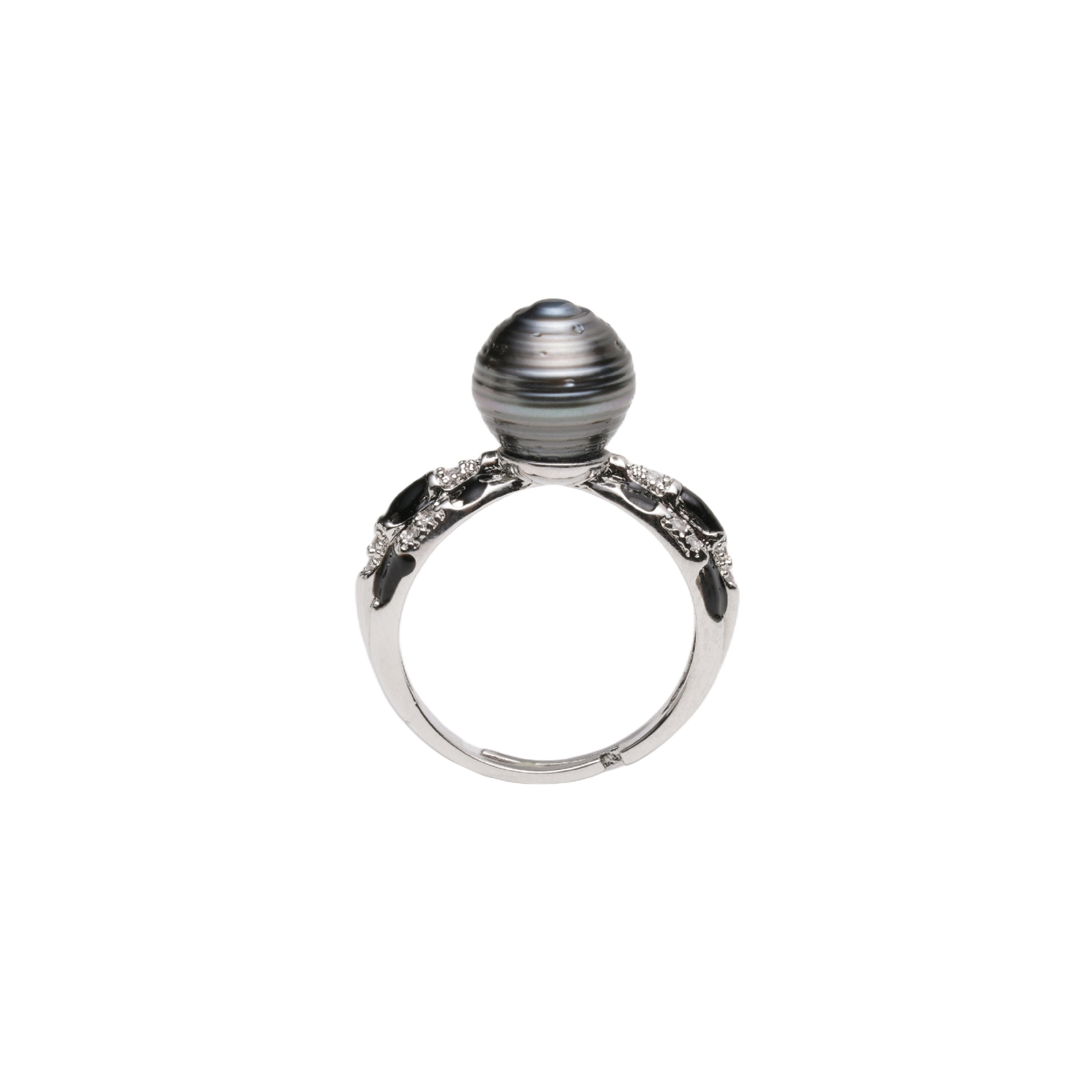 Vintage Deco Natural Black Pearl Ring