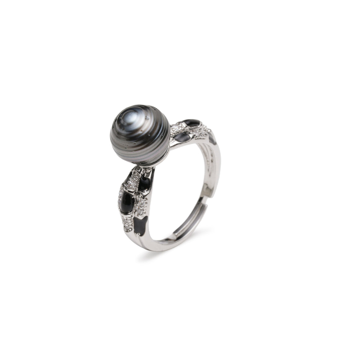 Vintage Deco Natural Black Pearl Ring