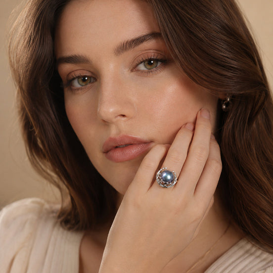 Celestial Nest Large Natural Pearl Ring