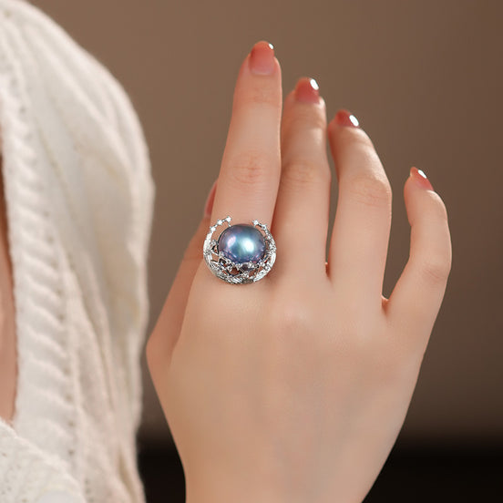 Celestial Nest Large Natural Pearl Ring