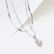 Layered Silver Snake Chain Baroque Pearl Pendant Necklace