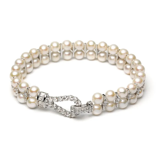 Luxury Double-Row Pearl Bracelet