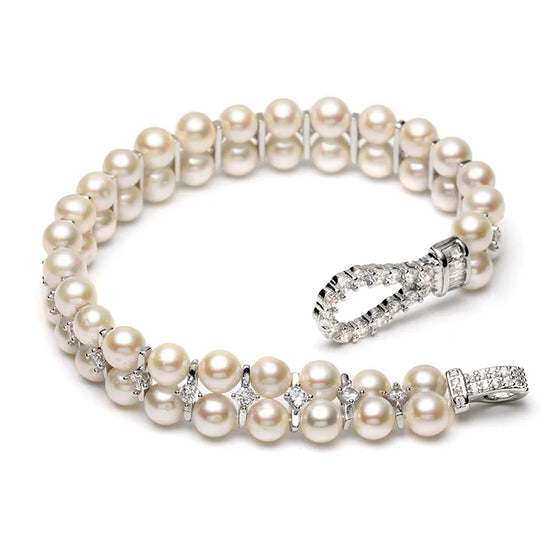 Luxury Double-Row Pearl Bracelet
