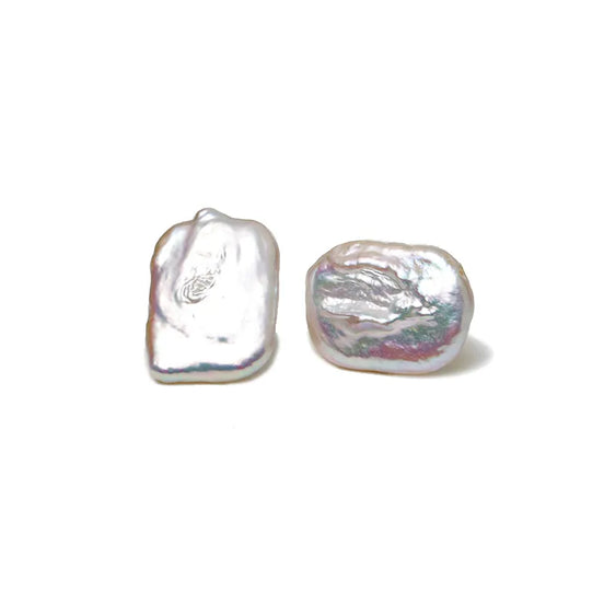 Minimalist Baroque Pearl Stud Earrings