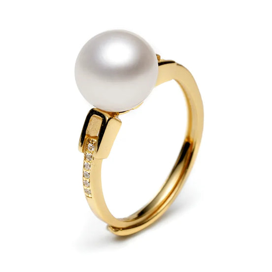 Modern Buckle Natural Pearl Ring