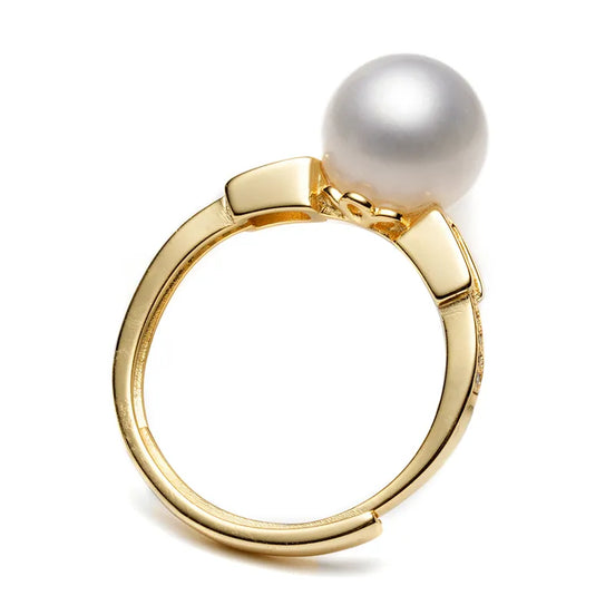 Modern Buckle Natural Pearl Ring