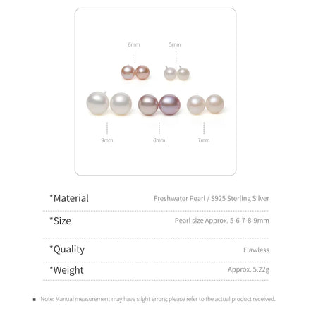 Multi-Size Freshwater Pearl Stud Earrings Set