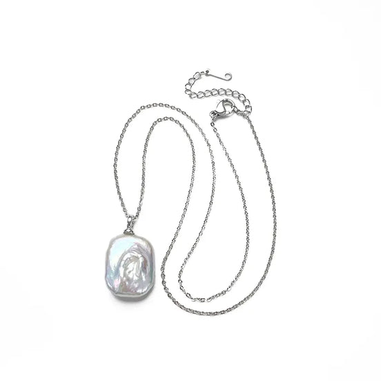 Multigem Embedded Baroque Pearl Necklace