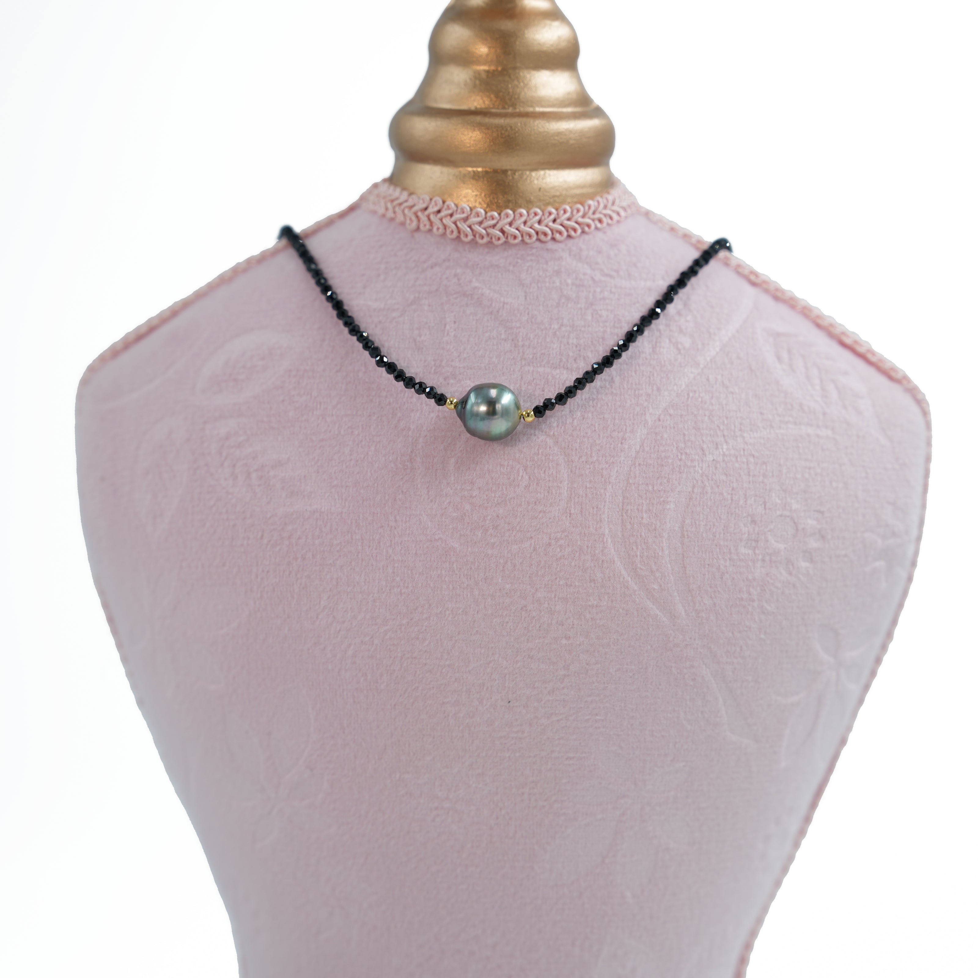 Natural Black Pearl Choker Necklace