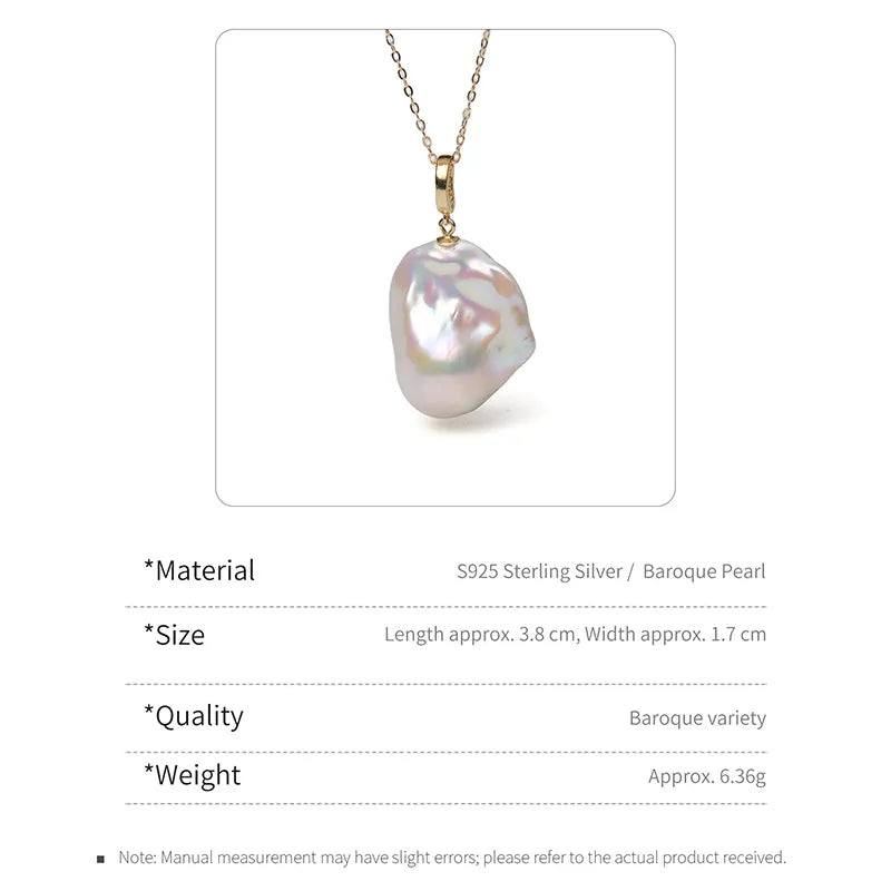 Natural Baroque Pearl Pendant Necklace
