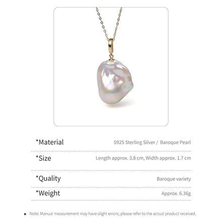 Natural Baroque Pearl Pendant Necklace