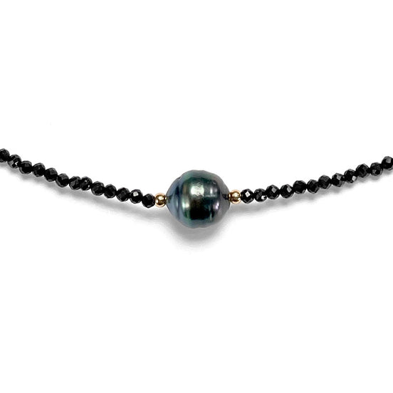 Natural Black Pearl Choker Necklace