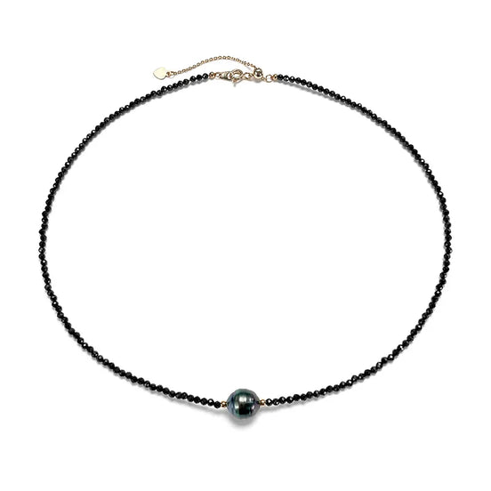 Natural Black Pearl Choker Necklace